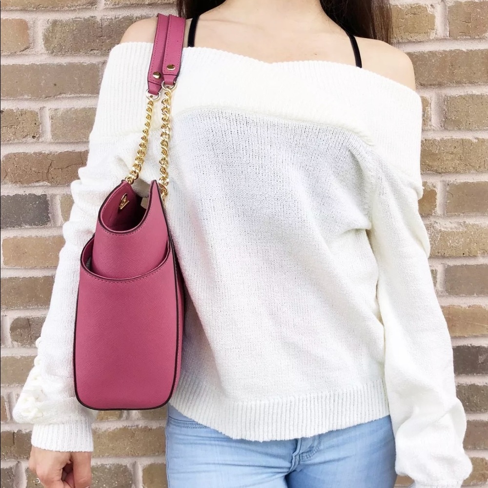 Gaby’sBags👜💕-Michael Kors Chain Tote Pink - Picture 3 of 7